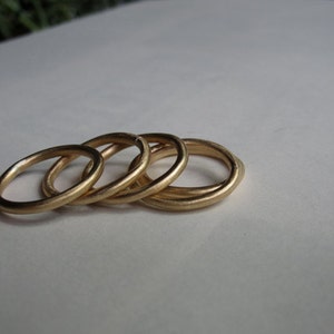 2 mm runde Stapelringe mit mattem Finish, massives 14-karätiges Gelbgold, massives 18-karätiges Gold, massives Sterlingsilber, Messing, minimalistischer Schmuck, einfach 0053 Bild 2