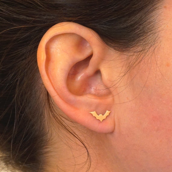 Bat Stud Earrings Halloween Holiday Jewelry Magic Spooky Trick or