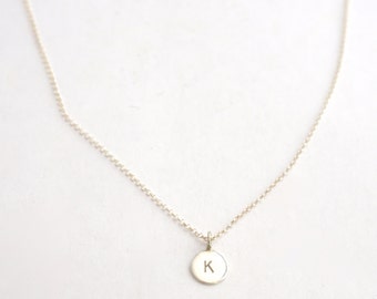 Personalized Initial Monogram Charm gift Sterling Silver custom stamped Gift Necklace Valentine&#39;s Day Mom Gift,Best Gift for Her 0158
