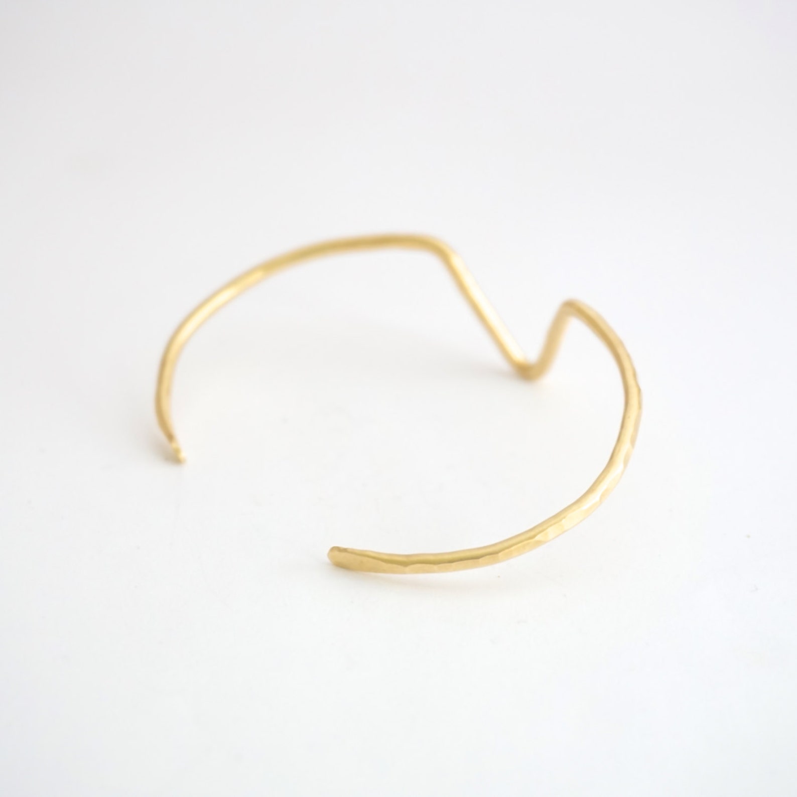 Hammered V Cuff Bracelet Brass Geometric Cuff Thin Arc Simple Etsy