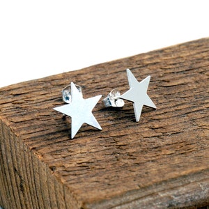 13mm star studs sterling silver star studs earrings with sterling silver post geometric shape earrings large star celestial space 0046