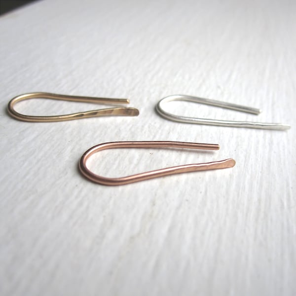 Tiny Ear crawler Earrings Ear Climber Ear Bar Stud Sterling Silver ear cuff tapered Minimalist Everyday Jewelry Hammered Wire Ear Wraps 0128