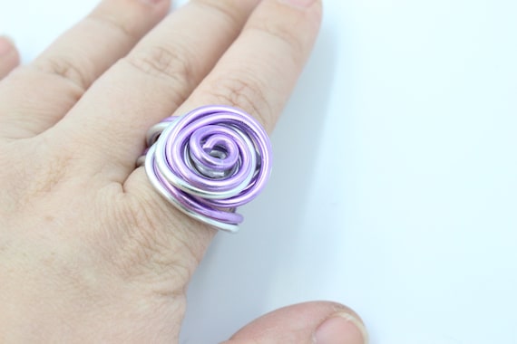 Bold Chunky Double Wire Anodized Aluminum Ring, Size 7 YOU PICK