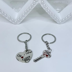Herz und Schlüssel Paare Schlüsselbund Set, Valentinstag Geschenk, Paare Passender Schlüsselring, Paare Geschenk, Schlüsselbund Paar, Geschenk für sie, Geschenk für ihn