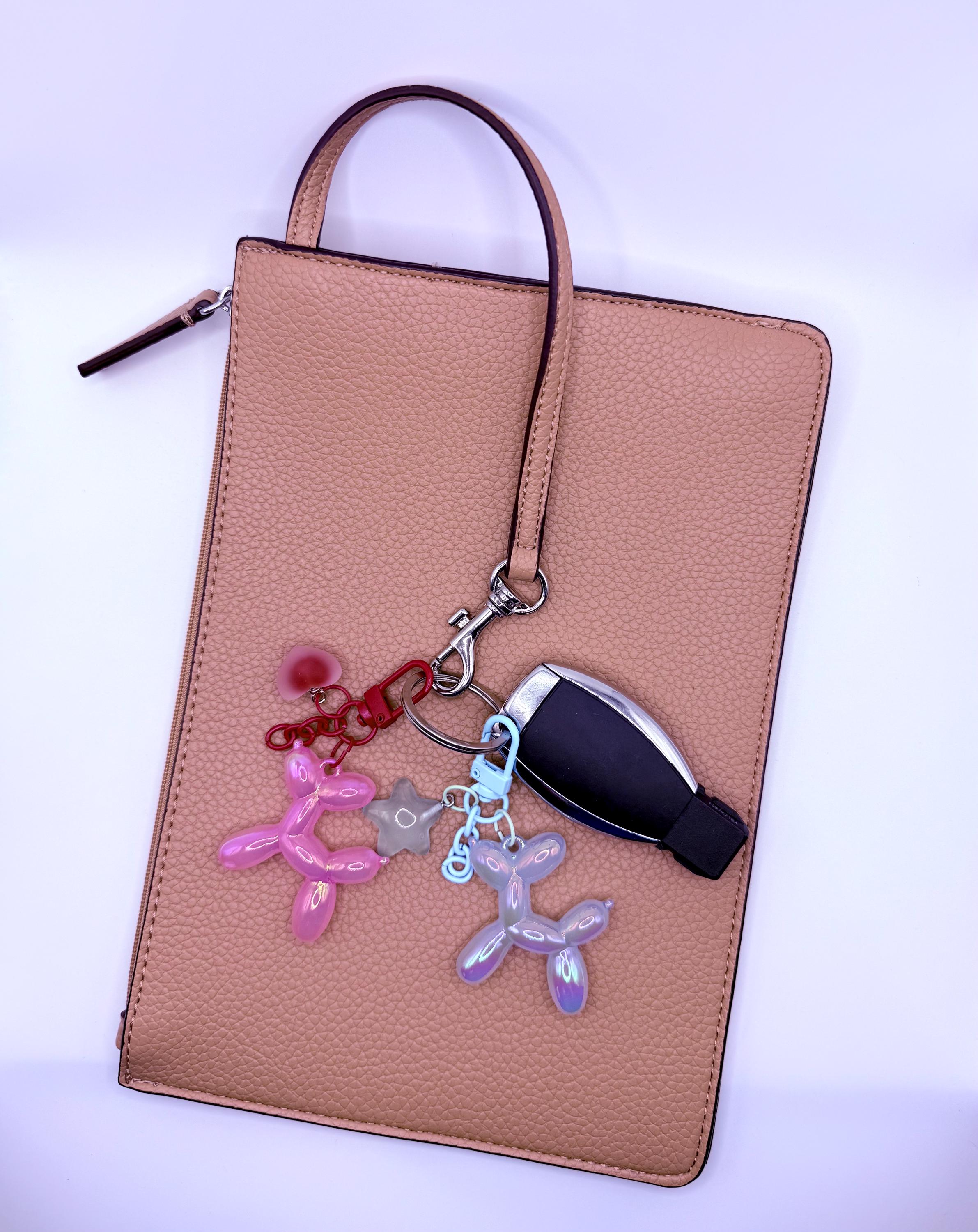 thumbnail image 2 of Backpack Charm Keychain 2-Pack Cute Balloon Dog Keychains - Alloy Animal Key Rings For Backpacks And Bags Balloon Dog Key Chain 2 of 12