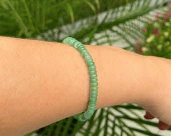 Bracciale in avventurina verde – Gioiello artigianale con pietre preziose, bracciale minimalista con perline, bracciale di cristallo, regalo per lei