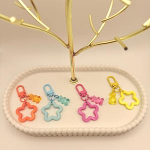 Gummy Bear Keychain: Colorful Star Bag Charm, Purse Accessory