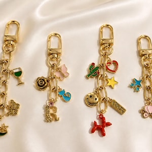 Charm Keychain Custom, Bag Keychain, Purse Chain Accessory, Backpack Charm, Gift for Girl, Bridesmaid Gift, Gift for Her, Car Keychain