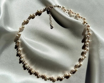 Freshwater Pearl Beaded Necklace, Elegant Wedding Jewelry for Brides, Dainty and Timeless Pearl Choker, Bridal Pearl Necklace, Gift for Her