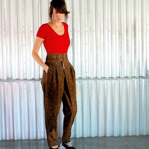 80〜90s Vintage Wide Tapered Trousers Vintage 80s 90s Z. Cavaricci Brown Acid Washed Tapered Pants - Etsy
