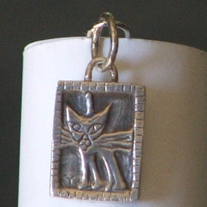 Purr Kitty Sterling Silver Charm/Pendant- Made to Order