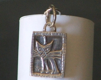 Purr Kitty Sterling Silver Charm/Pendant- Made to Order