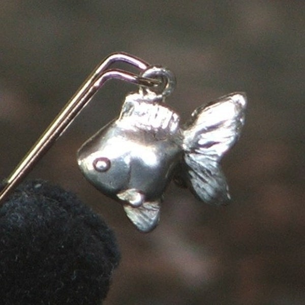 GOLDIE in Sterling Silver... Mini Ryukin Goldfish Pendant/Charm-Made to Order