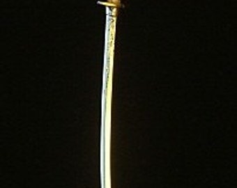 KATANA- 14K Solid Yellow Gold Japanese Dragon Katana Sword Pendant- Made to Order