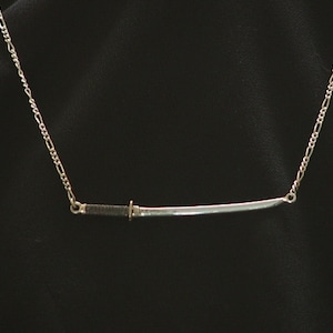 DRAGON KATANA NECKLACE Sterling Silver-Japanese Sword- Made to Order with Rolo Chain