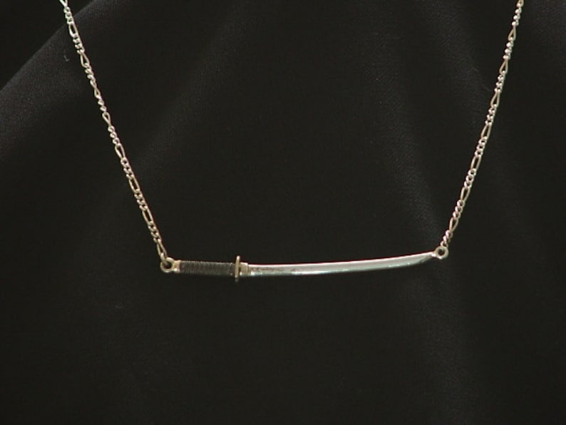 DRAGON KATANA NECKLACE Sterling Silverjapanese Sword Ready Etsy