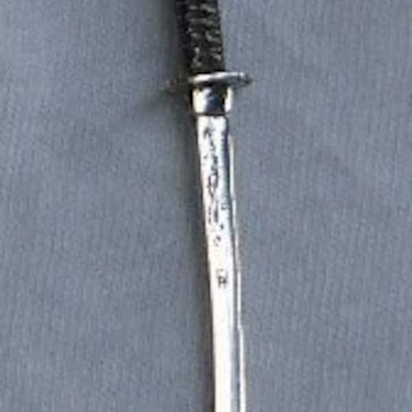 KATANA:  Sterling Silver Japanese Dragon Sword Pendant-Ready to Ship