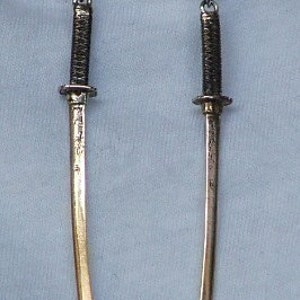 DRAGON KATANA EARRINGS Sterling Silver-Japanese Swords- Ready to Ship