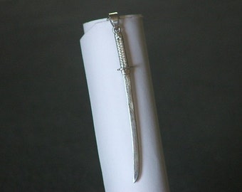 KATANA- Sterling Silver Japanese Sword with Dragons, no antiquing- Ready to Ship