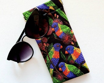 Sunglasses Pouch in Colourful Lorikeet Fabric