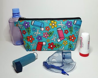 EXTRA LARGE Pouch in Colourful Asthma Puffer Fabric