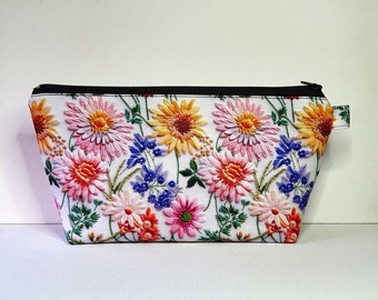 EXTRA LARGE Pouch in Gorgeous Faux Embroidery Fabric