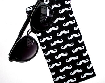 Sunglasses Pouch in Mini Moustache Fabric