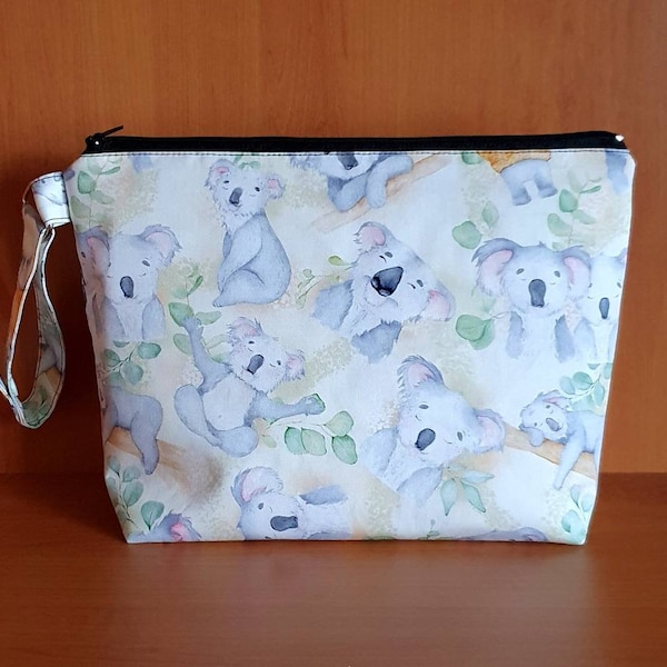 Gifts for new parents JUMBO Nappy Pouch Bag ideal for baby shower gift, in pretty koala fabric