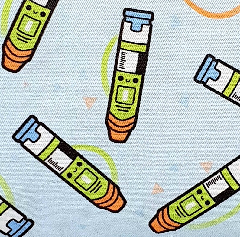 Compact Long First Aid Pouch in Epipen Fabric MINI scale print image 3