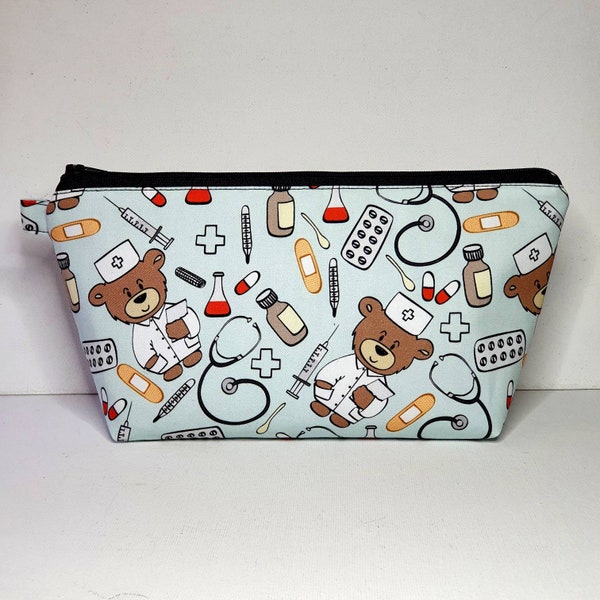 EXTRA LARGE Pouch in Cute Teddy Bear medical theme