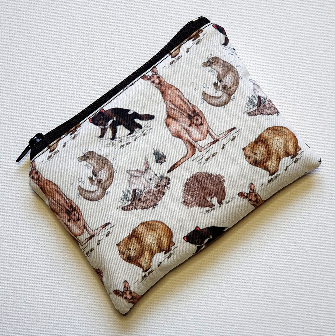 Small Zippered Pouch in Aussie Wildlife Fabric - Etsy