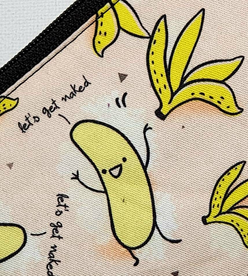 Pequeña bolsa con cremallera en tela de plátano desnudo | Etsy