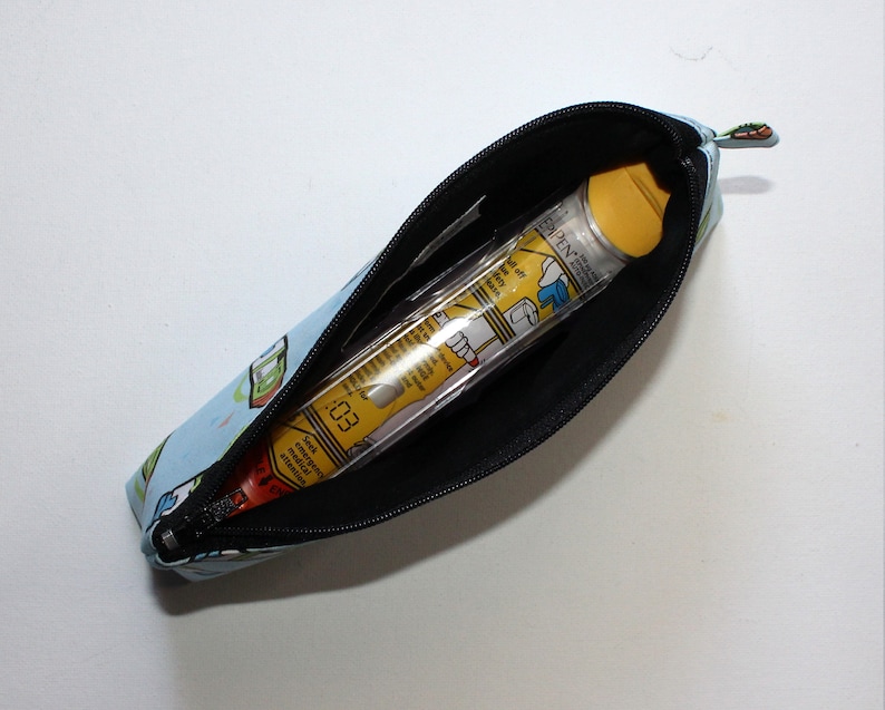 Compact Long First Aid Pouch in Epipen Fabric MINI scale print image 4