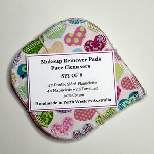 Reusable Face Cleansing Pads, Makeup Remover Pads, Set of 8