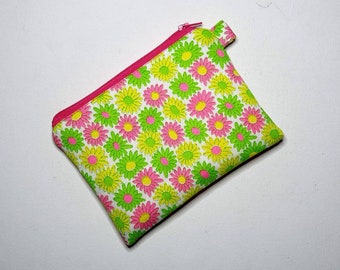 MEDIUM Size Pouch in vintage floral fabric