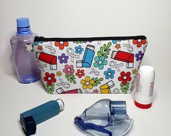EXTRA LARGE Pouch in Colourful Asthma Puffer Fabric