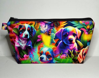 EXTRA LARGE Pouch in Colourful Dog Fabric