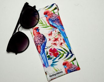 Sunglasses Pouch with a Crimson Rosella design