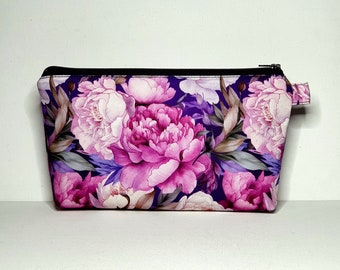 LARGE Pouch suitable for first aid items, medication, cosmetics etc in a pretty floral fabric