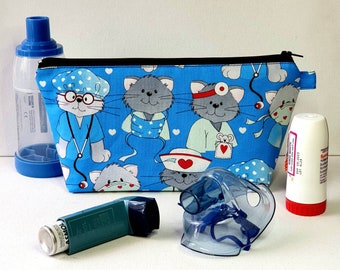 EXTRA LARGE Pouch in Cute Animal Doctor Fabric