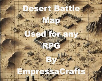 Desert Wasteland Battle Map - Top-Down View