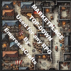Marketplace-rpg-kaart (bovenaanzicht)