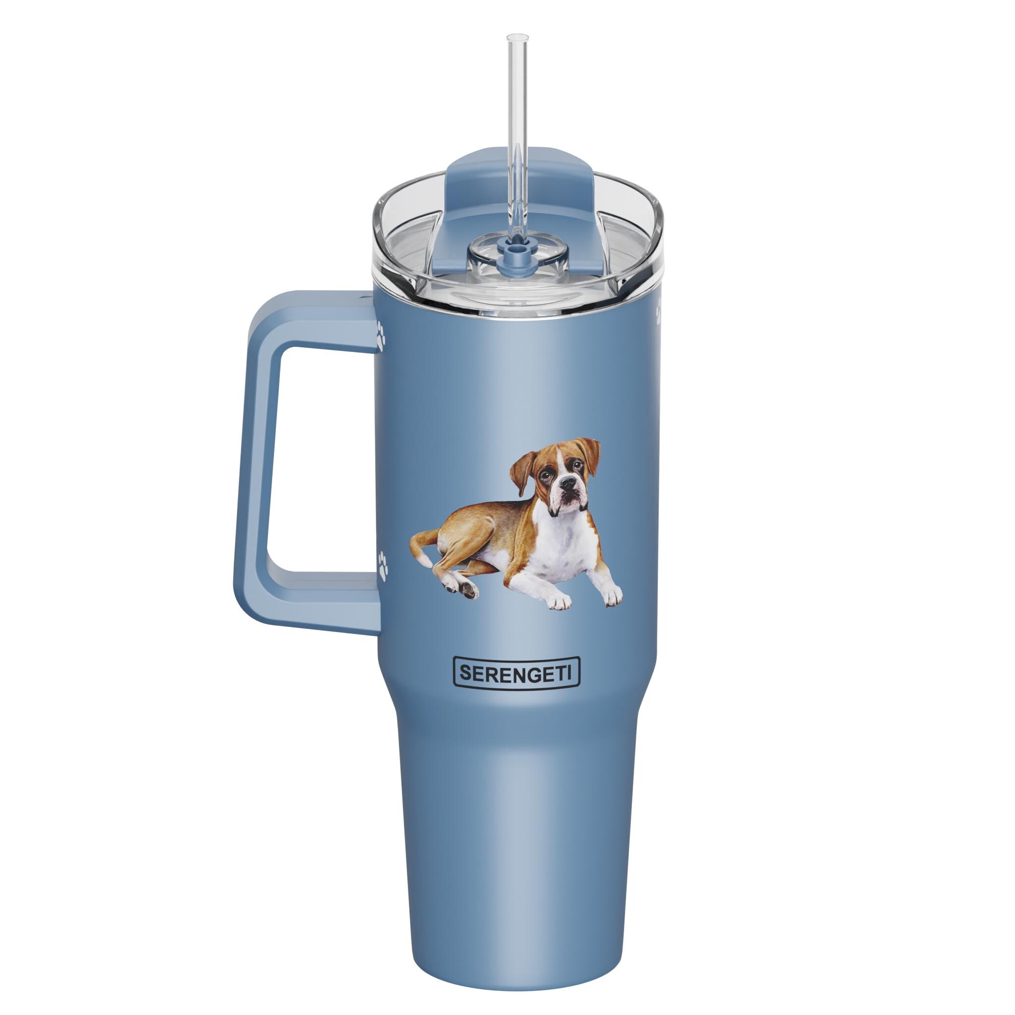 SERENGETI 40 Oz Ultimate Tumbler With Handle - Vacuum Insulated Travel Mug With Straw, 3D Dog Design (French Bulldog) - View #7