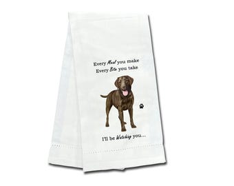 Toalla de cocina de chocolate Labrador: calidad superior, suave y súper absorbente, 100 % algodón con imagen realista de perro, regalo perfecto para amantes de las mascotas