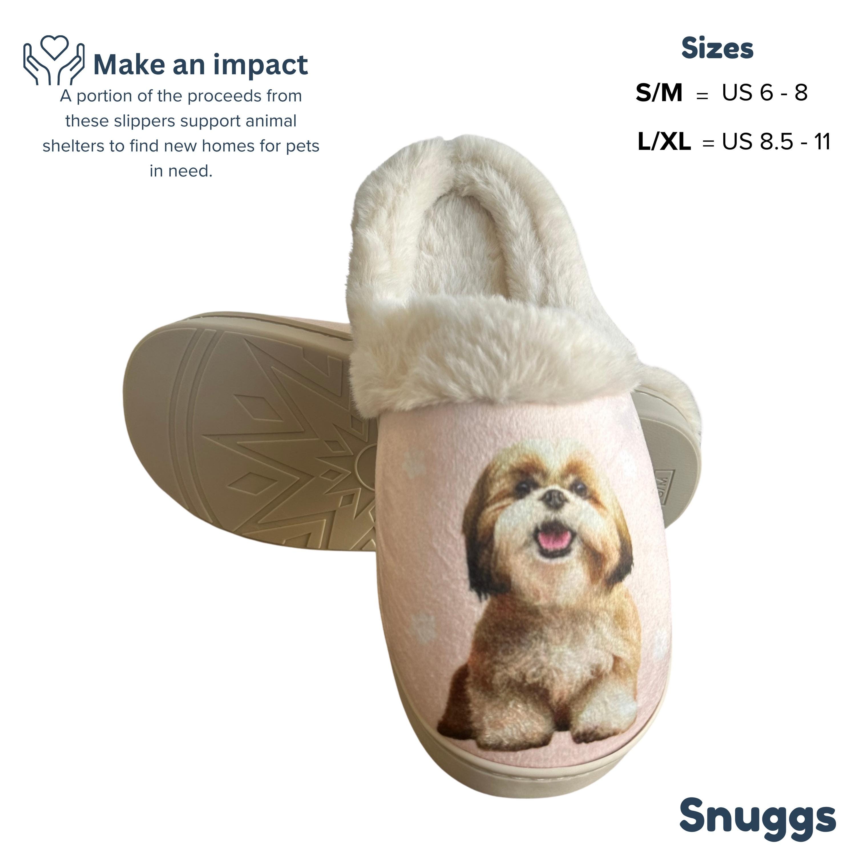 Snuggs Bichon Frise Dog Slippers Shih Tzu, Tan Snuggs Slippers