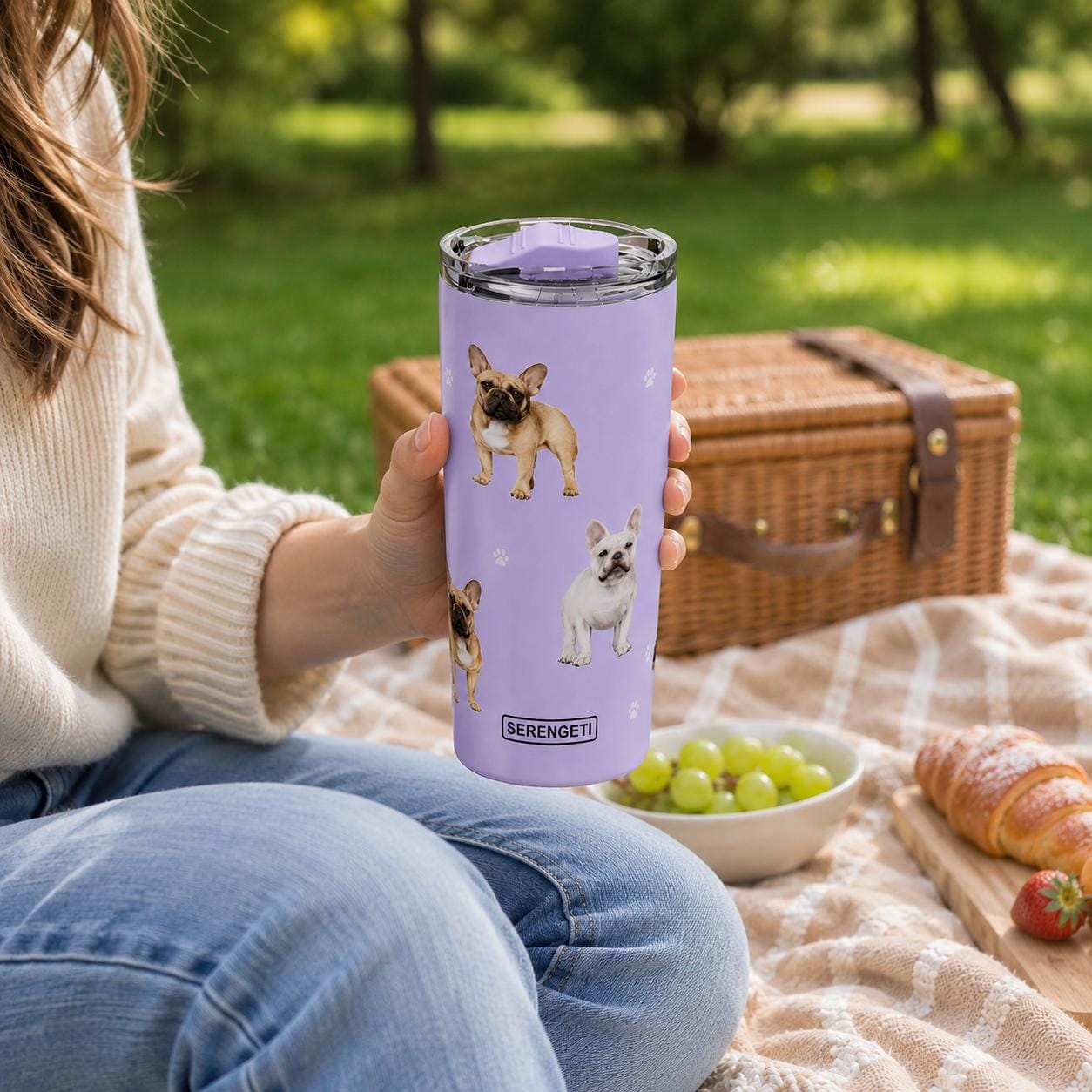 French Bulldog 20 Oz Serengeti Tumbler – 3D Printed, Double-wall