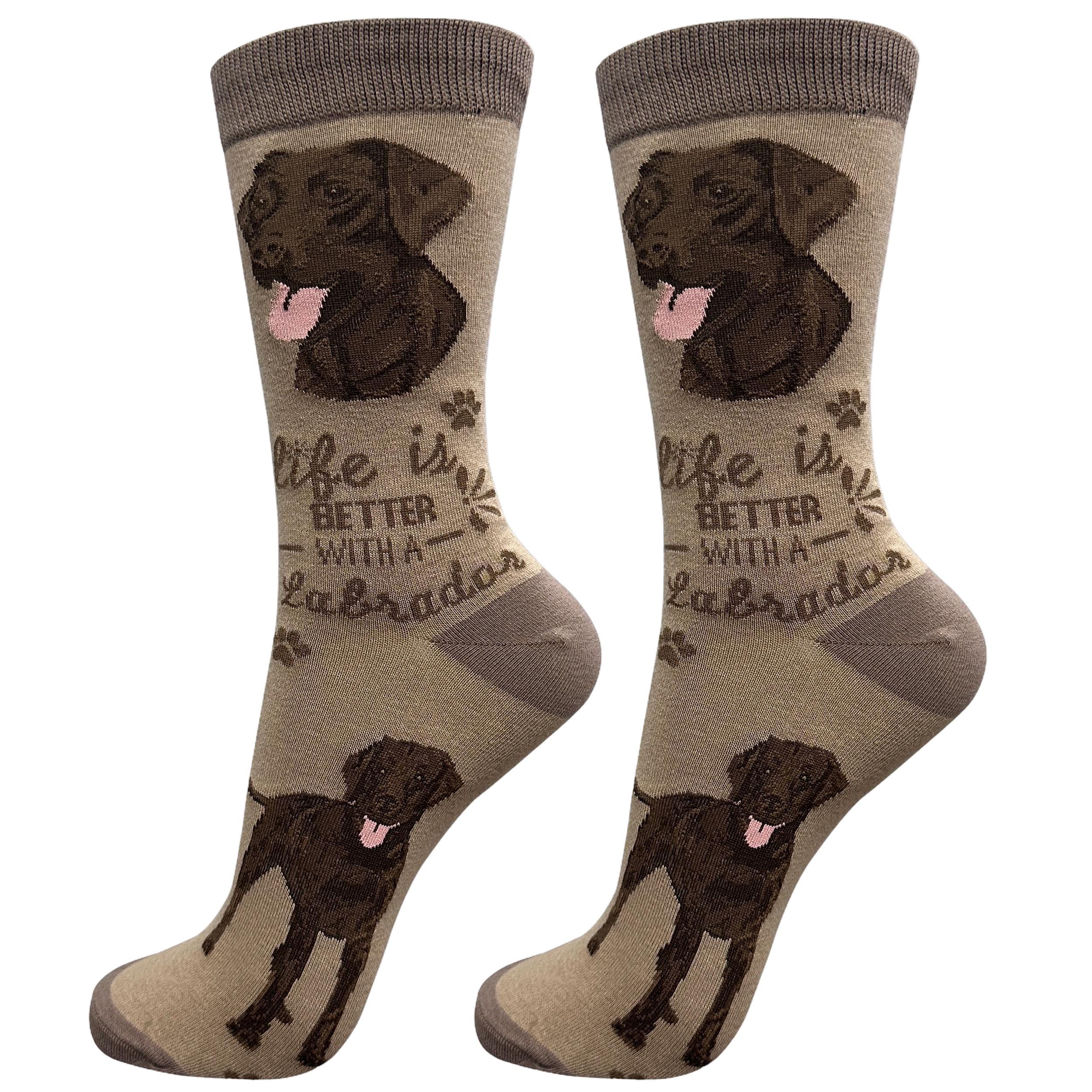 Labrador chocolate Life is Better Socks – Premium Quality  Comfy Socks, Perfect Novelty Gift Ideas for Pet Lovers