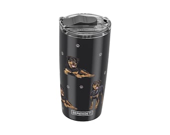 Rottweiler 20 Oz Serengeti Tumbler –  3D Printed, Double-Wall Insulated, Durable & Leak-Proof for Pet Lovers
