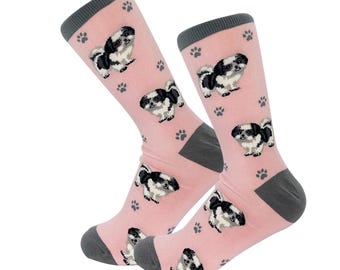 Shih Tzu Black and white Full Body Socks – Premium Quality  Comfy Socks, Perfect Novelty Gift Ideas for Pet Lovers