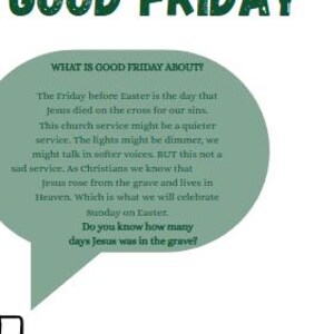 Good Friday Activity Sheet